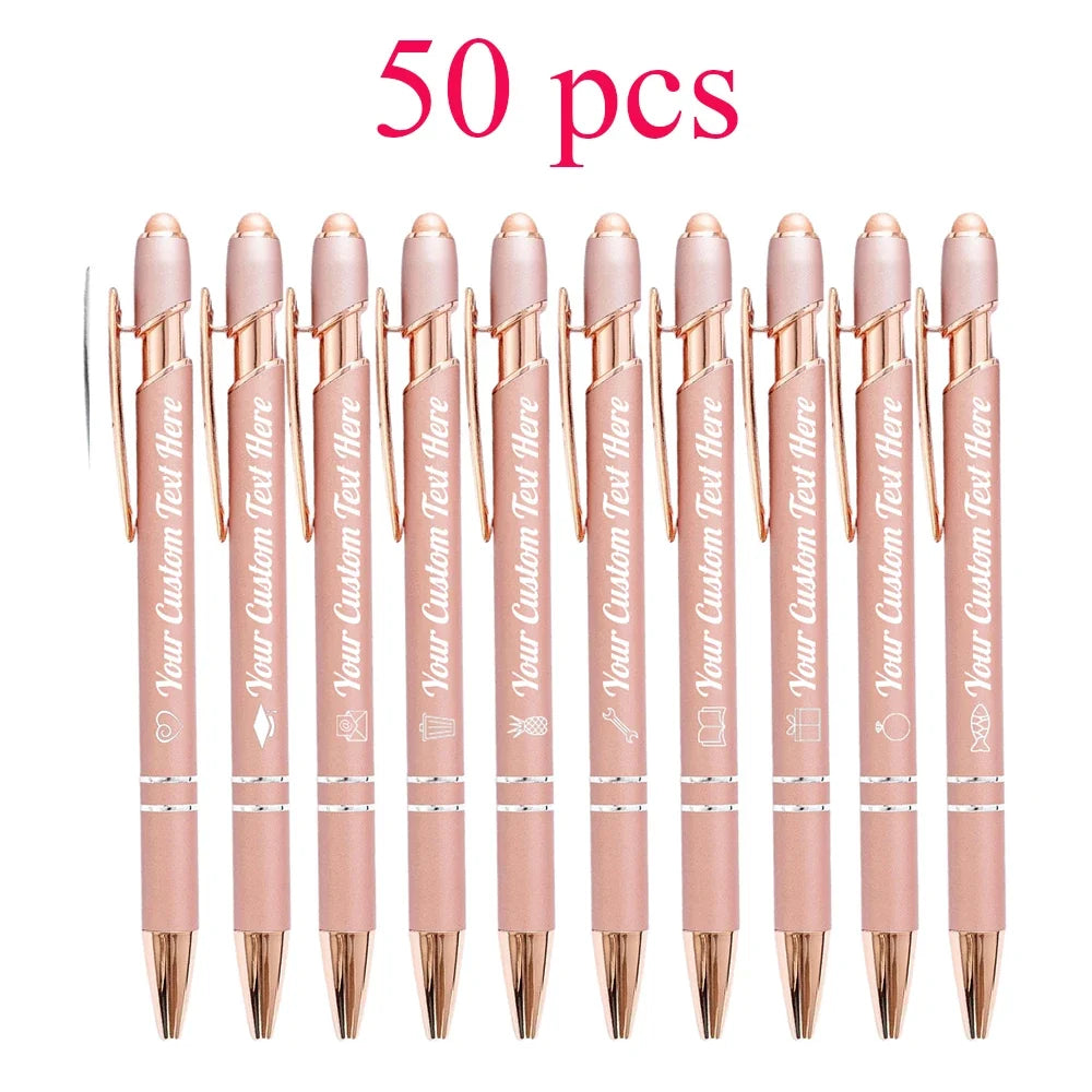 Customized Ballpoint Pen with Stylus - Personalized Metal Name & Logo Pen for Business, Graduation & Gifts