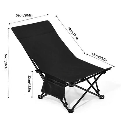 Camping Folding Moon Chair – Portable Ultra-Light Outdoor Chair with Side Pocket for Fishing & Travel