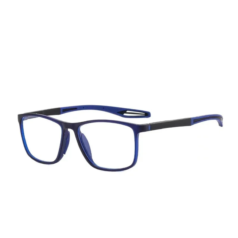 Unisex Ultralight Silicone TR90 Sports Reading Glasses – Blue Light Blocking High-Definition Square Prescription Eyewear