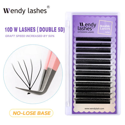 Wendy Lashes YY Shape Eyelash Extensions – Automatic Flowering W-Shape 3D-8D Premade Black Lashes