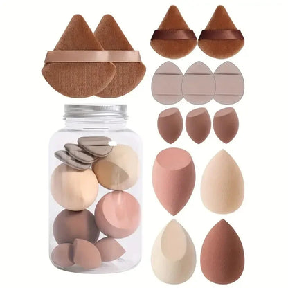12/14PCS Makeup Sponge Set – Cosmetic Blender Beauty Eggs & Mini Finger Puffs for Foundation