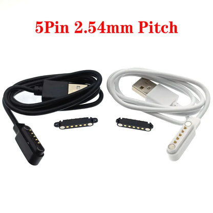 Magnetic Pogo Pin Connector Set – 2/4/5 Pin Spring-Loaded Male & Female DC Charging Power Socket for Secure Magnetic Connection Cable Adapter