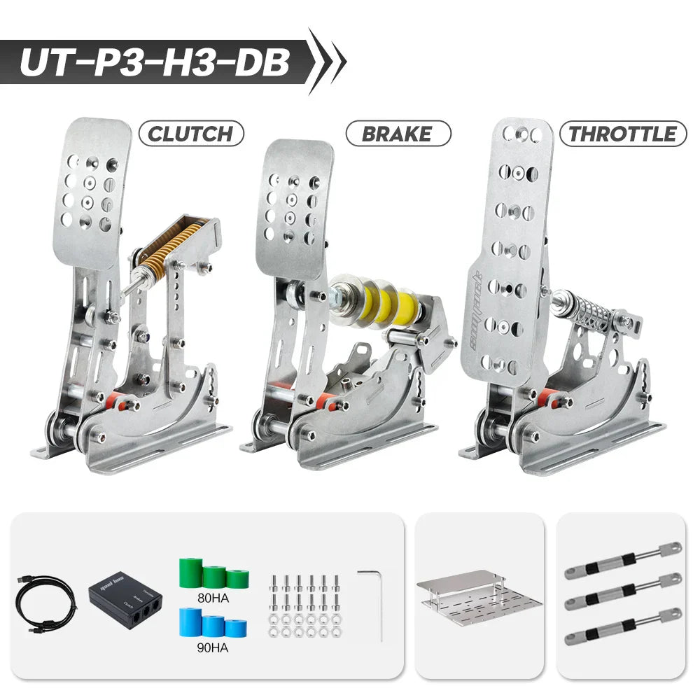 SIMJACK UT Sim Racing Pedals – PC Racing Simulator, Pressure Sensor Load Cell & HE Hydraulic Pedal