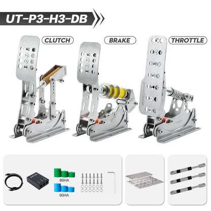 SIMJACK UT Sim Racing Pedals – PC Racing Simulator, Pressure Sensor Load Cell & HE Hydraulic Pedal
