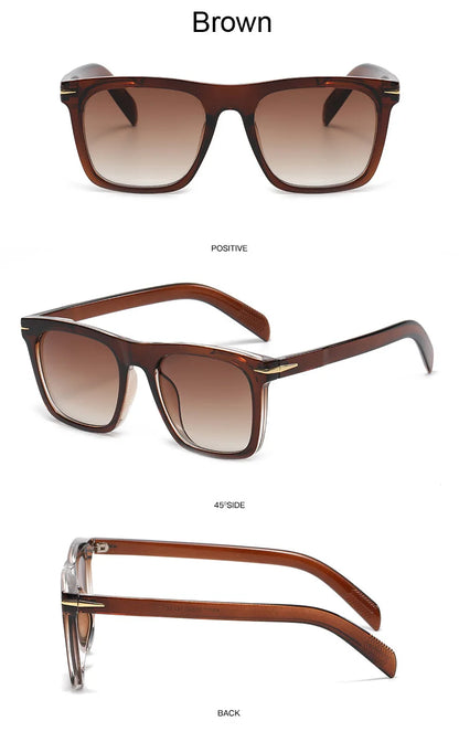 Vintage Square Sunglasses for Men – Classic Retro Gradient Designer Shades