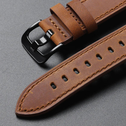 Calfskin Genuine Leather Watch Band – Black, Blue & Dark Brown Straps for Smartwatches, 18mm-24mm Accessories