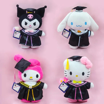 Anime Plush 25cm – Cinnamoroll, My Melody, Kuromi & Hello Kitty Kawaii Soft Stuffed Graduation Doll Gift