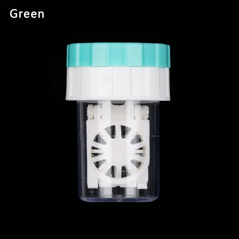 Manually Rotating Contact Lens Cleaner Case Portable Plastic Lens Storage Holder Cleaning Container Travel Accessory Tool