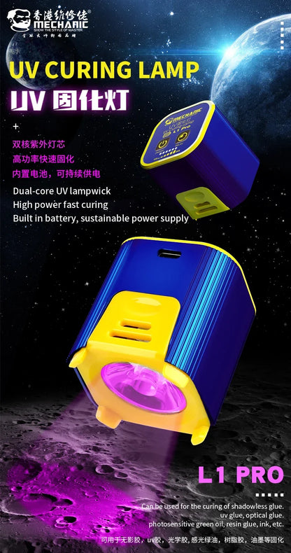 MECHANIC L1 Pro UV Curing Lamp – 7W High-Power Smart Repair Light for Fast UV Glue & Motherboard Curing
