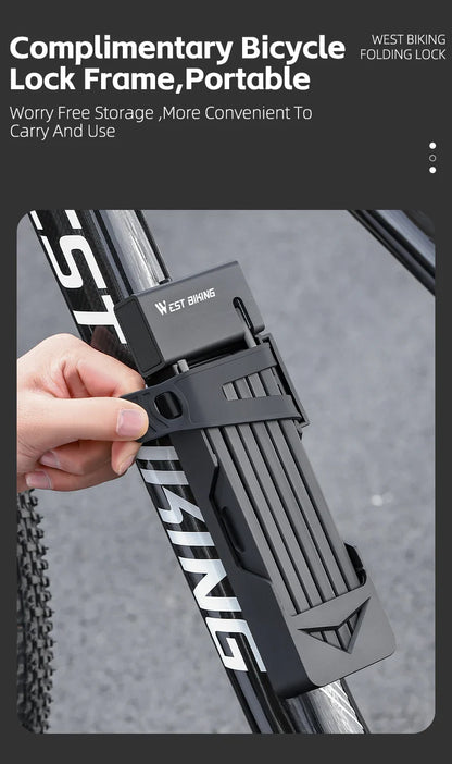 WEST BIKING Foldable Bike Lock – Heavy Duty Anti-Theft Chain Cable Padlock with 3 Keys for Bicycle & Motorcycle Security
