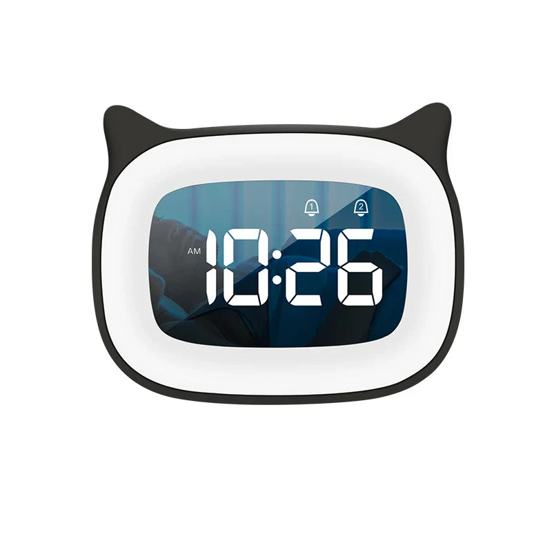 Music LED Digital Alarm Clock – Voice Control Night Light with 1200mAh Battery for Home Desk Decor