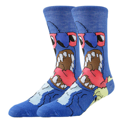 5/6 Pairs Miniso Disney Lilo & Stitch Socks – Hip Hop Street Style Anime Crew Socks for Men and Women, Novelty Cute Casual Socks