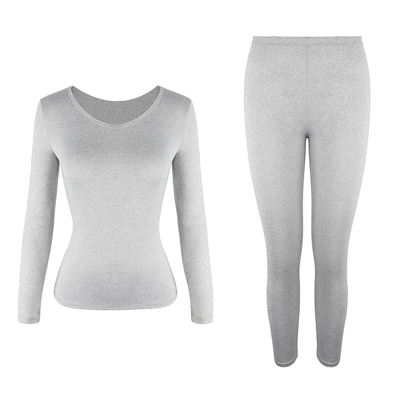Women's Thermal Underwear Set - Fleece-Lined Long Johns Base Layer Top and Bottom, 2 Piece Set