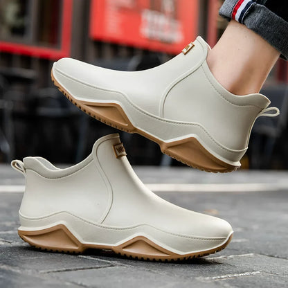 New Waterproof Rain Shoes for Women & Men – Ankle Rain Boots, Anti-Slip, Wear-Resistant, Plush for Summer & Winter
