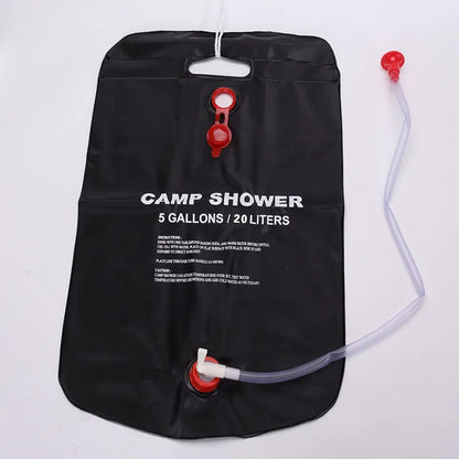 20L Foldable Solar Shower Bag: Compact Heated Water Bag for Outdoor Bathing - Camping Sun Shower with Scrubbing Pool Accessories