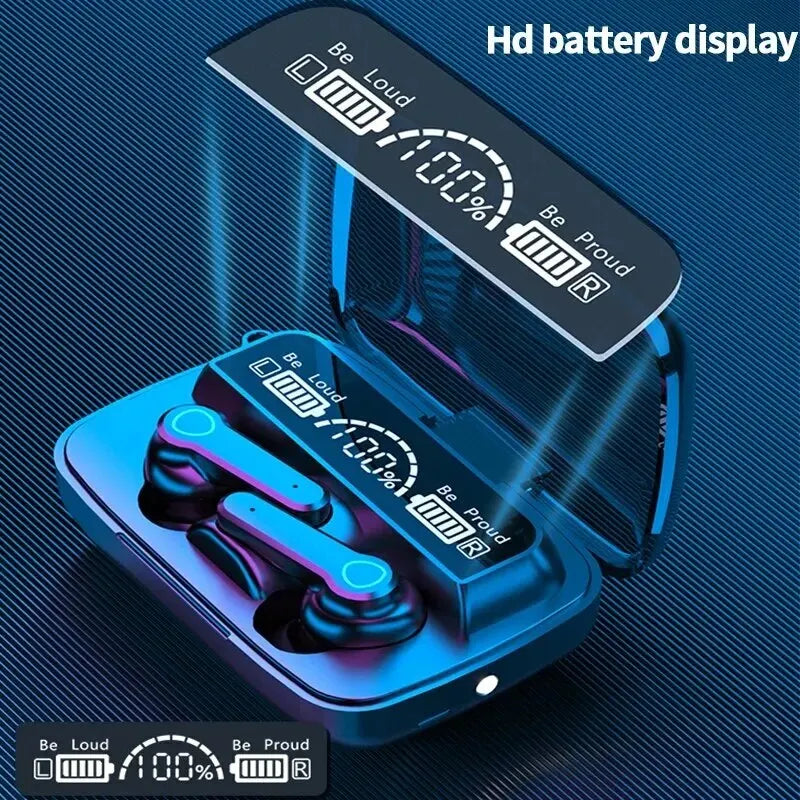 M19 Bluetooth Wireless Headset – TWS Gaming Earbuds with Noise-Cancelling, Touch Control & Mini Emergency Power Bank