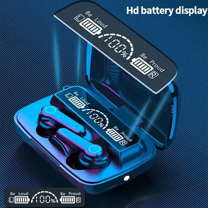 M19 Bluetooth Wireless Headset – TWS Gaming Earbuds with Noise-Cancelling, Touch Control & Mini Emergency Power Bank