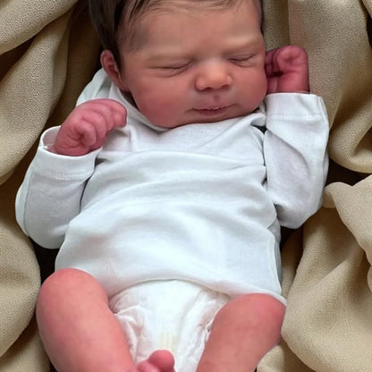 Risbecko 43cm Lifelike Reborn Doll – Handmade Vinyl Baby Doll with 3D Painted Skin and Veins