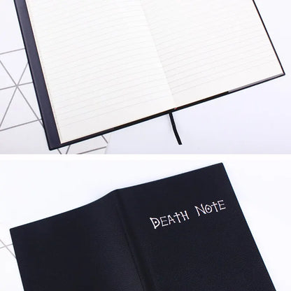 A5 Anime Notebook Set – Leather Journal, Feather Pen, Animation Art Writing Notepad with Necklace