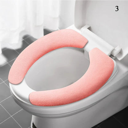 2-Pack Reusable Flannel Toilet Seat Cover Pads – Washable Warm Bathroom Seat Cushion Set