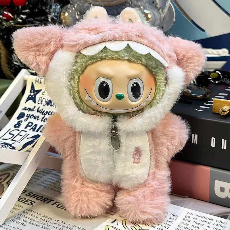 17cm Mini Plush Doll Clothes – Cute Animal-Style DIY Outfit Accessories for Labubu Dolls