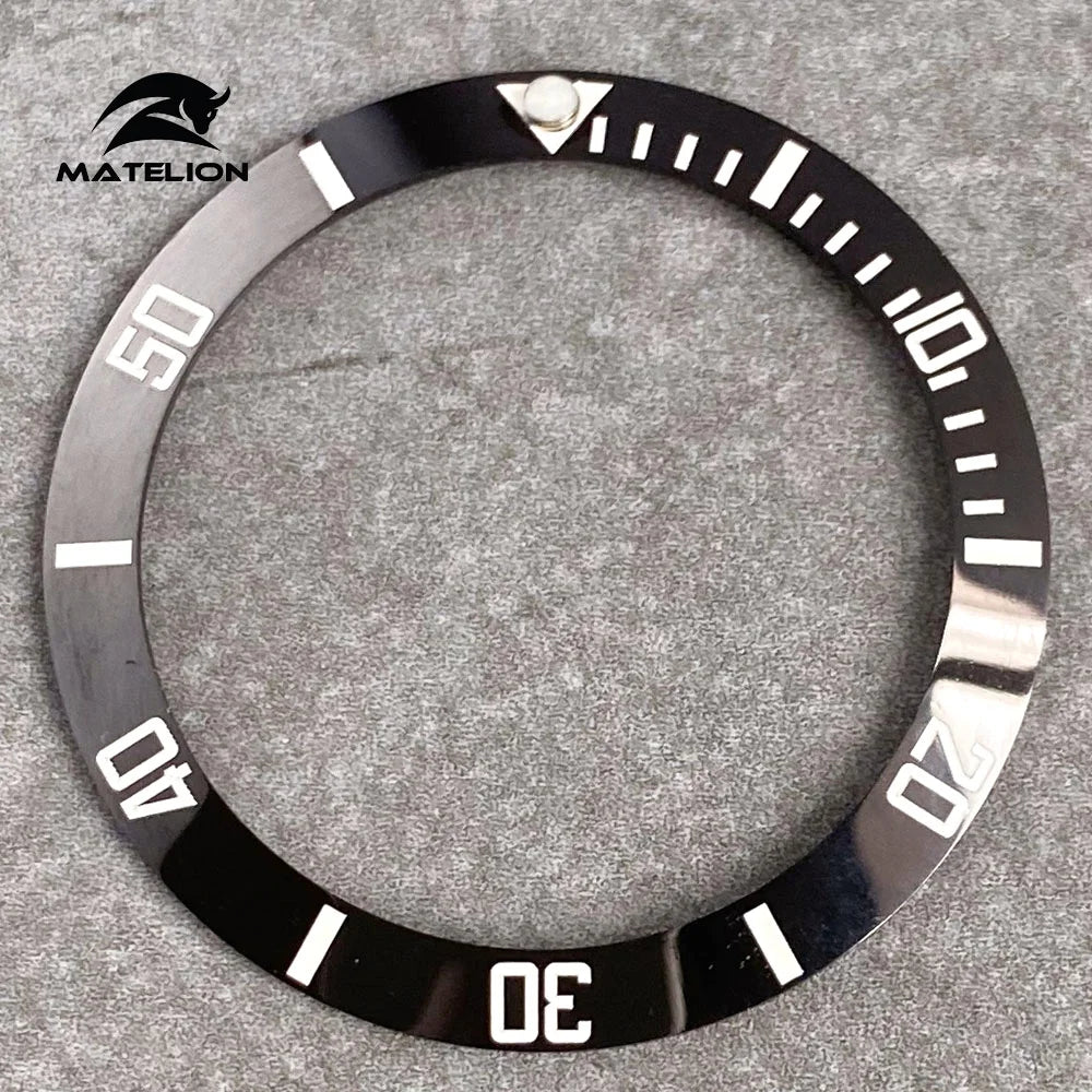 MATELION 38mm Ceramic Bezel Insert — Alloy Watch Ring for 40mm NH35/NH34 GMT Diving Watches