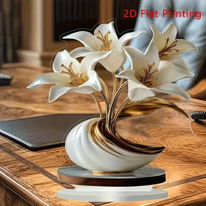 2D Acrylic Lily Light – Luxury Floral Decorative Lamp for Home, Living Room & Christmas Scenes