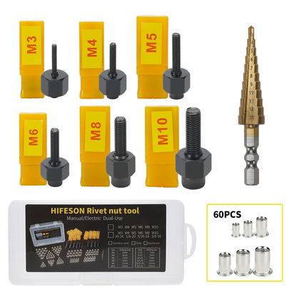 Hand Rivet Nut Gun — Manual Riveter Tool for M3-M10 Nuts with Easy Installation Accessory