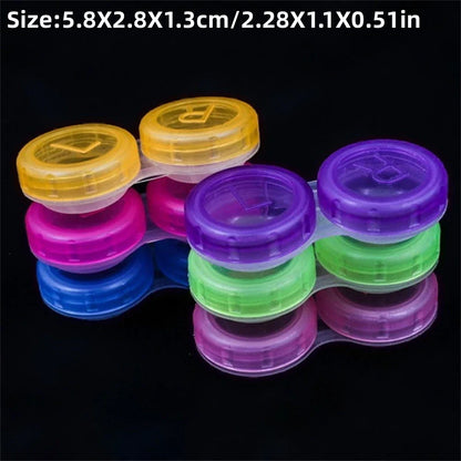 Colorful Clear Contact Lens Case Travel Kit – Portable Soak Storage Holder Container (Random Color)