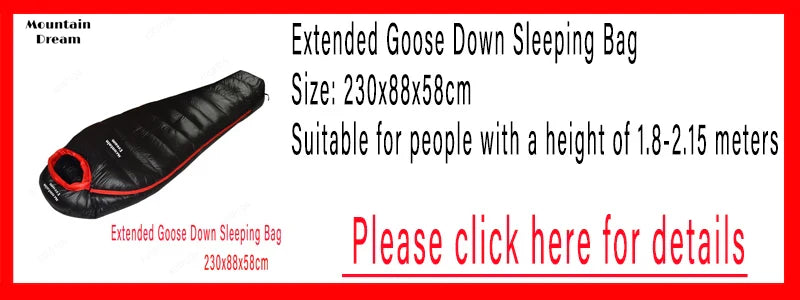 Winter Down Sleeping Bag for Adults – Mummy Style White Goose Down, Warm & Three-Season Camping Bag