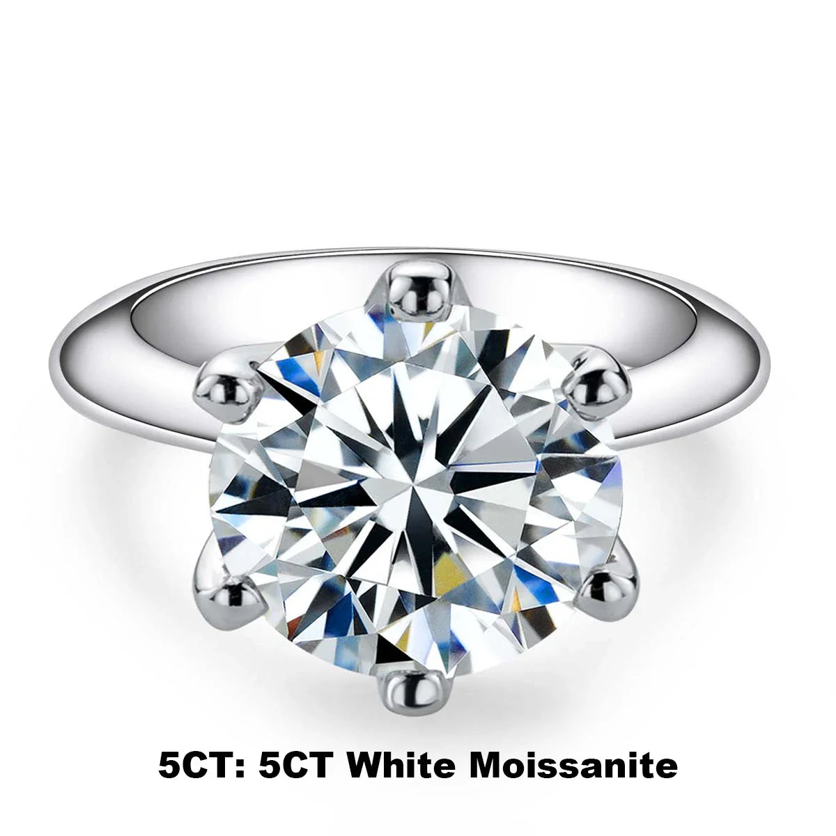 AnuJewel D Color Moissanite Engagement Ring 1–5ct — 925 Sterling Silver Gold-Plated Solitaire Ring for Women, Wholesale