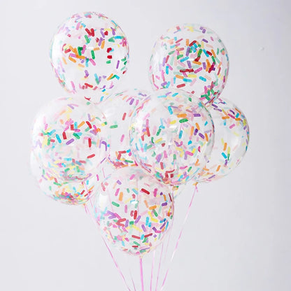 10pcs Ice Cream-Themed Balloons – Latex Party Decorations with Paper Confetti Strips for Birthday, Wedding & Baby Shower