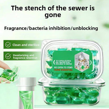 Scented Drain Cleaning Gel - Odor Removing Freshener for Kitchen & Bathroom Sinks