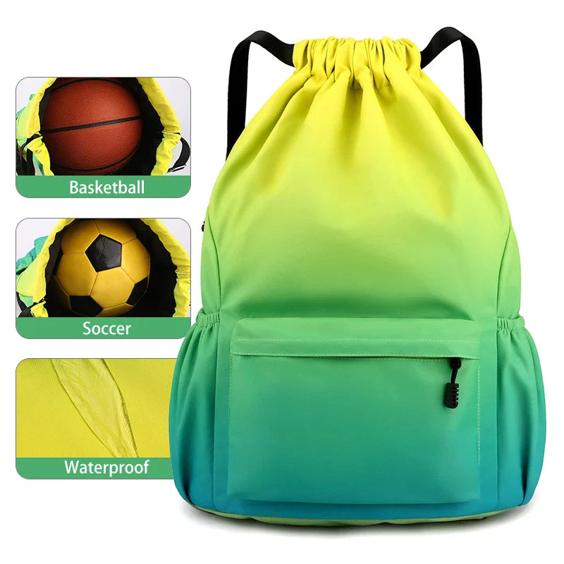 Bundle Pocket Waterproof Nylon Backpack — Portable Sports Bag for Outdoor, Camping, Swimming, Fitness, and School Use