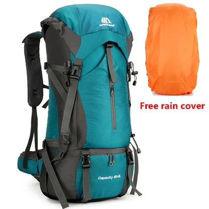 70L Nylon Camping Backpack with Rain Cover — Outdoor Hiking, Mountaineering & Travel Daypack for Men