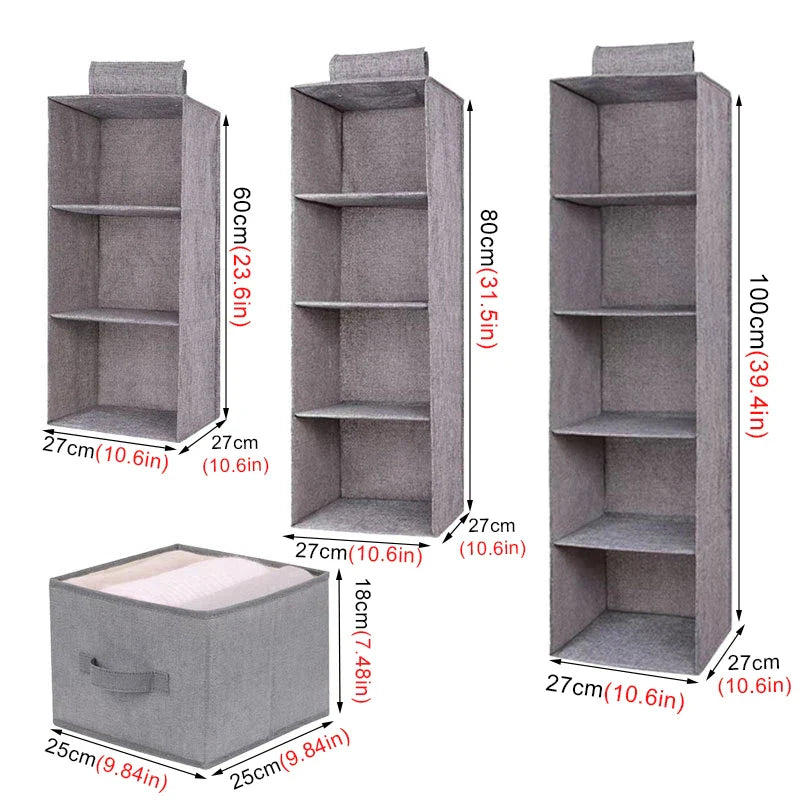 Hanging Cabinet Organizer for Underwear and Closet Storage — Wardrobe Rack Shelf Drawer Box