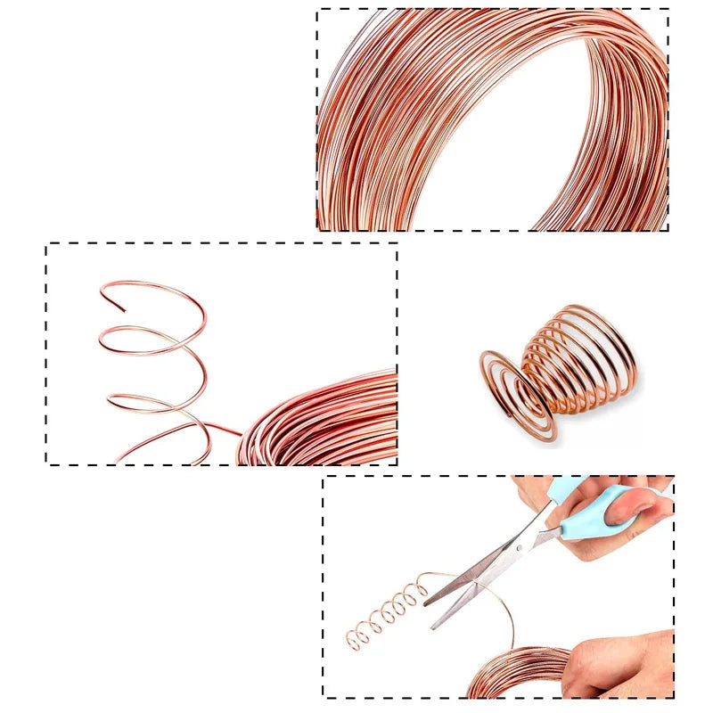 1–10M Pure Copper Wire Coil – Bare T2 Conductive Wire, Diameter 0.1–5mm for Electronics and DIY Projects