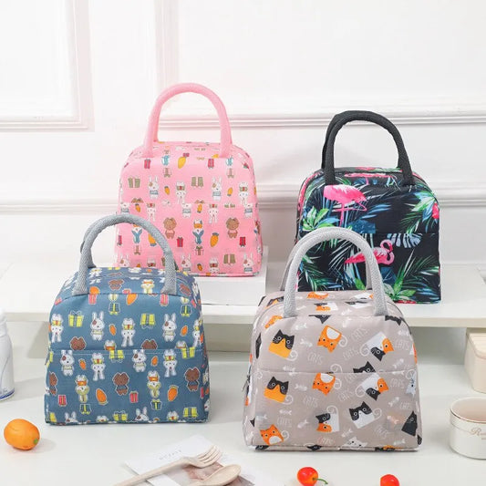 Adorable Cartoon Lunch Bag: Insulated Thermal Heat Children's Bento Bag - Perfect for School, Picnics, and Travel with Ice Pack Included!