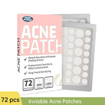 72pcs Invisible Anti-Acne Pimple Patches – Hydrocolloid Waterproof Spot & Mark Repair Stickers