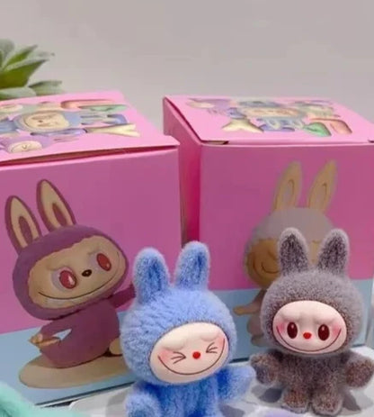12pcs Mini Labubu V1 & V2 “Have A Sit” Figures – Cute Flocking Doll Collection & Decor Accessories