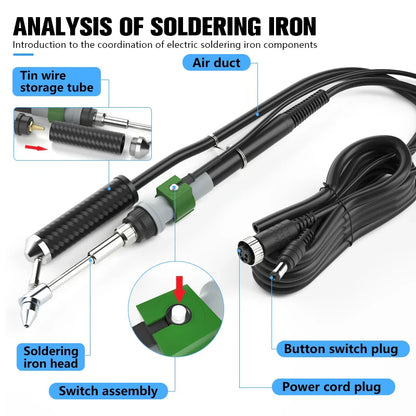 T12A Desoldering Station – Suction Tin Gun & Hot Air Gun with STM 32 Control for Precision Soldering Work