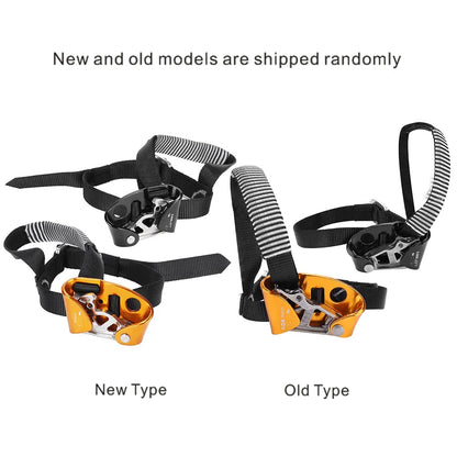 Right/Left Foot Climbing Ascender – Aluminium Alloy Labor-Saving Descender for Rope Climbing & Mountaineering