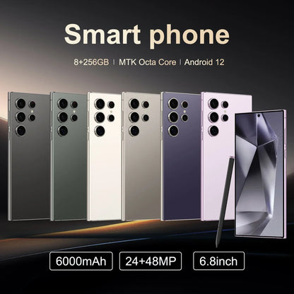 S25 Pro Android Smartphone – 6.8" Display, 8GB RAM + 256GB ROM, Dual SIM, 24MP+48MP Camera, 6000mAh Battery, Google Play Support
