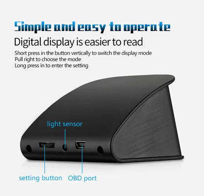 P10 Pro Head-Up Display – On-Board OBD2 Computer with Digital Speedometer, Mileage, Temperature & Driving Data Gauge