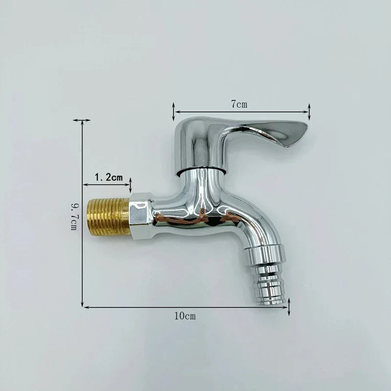 1/2" Wall Mounted Garden Faucet – Male Washer Tap with Quick Connector, Plastic Outdoor Water Hose Valve for Balcony & Garden Use