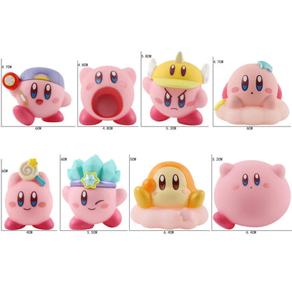 8pcs Kirby Action Figure Set – Pink Kawaii Anime PVC Toys for Kids’ Christmas Gifts