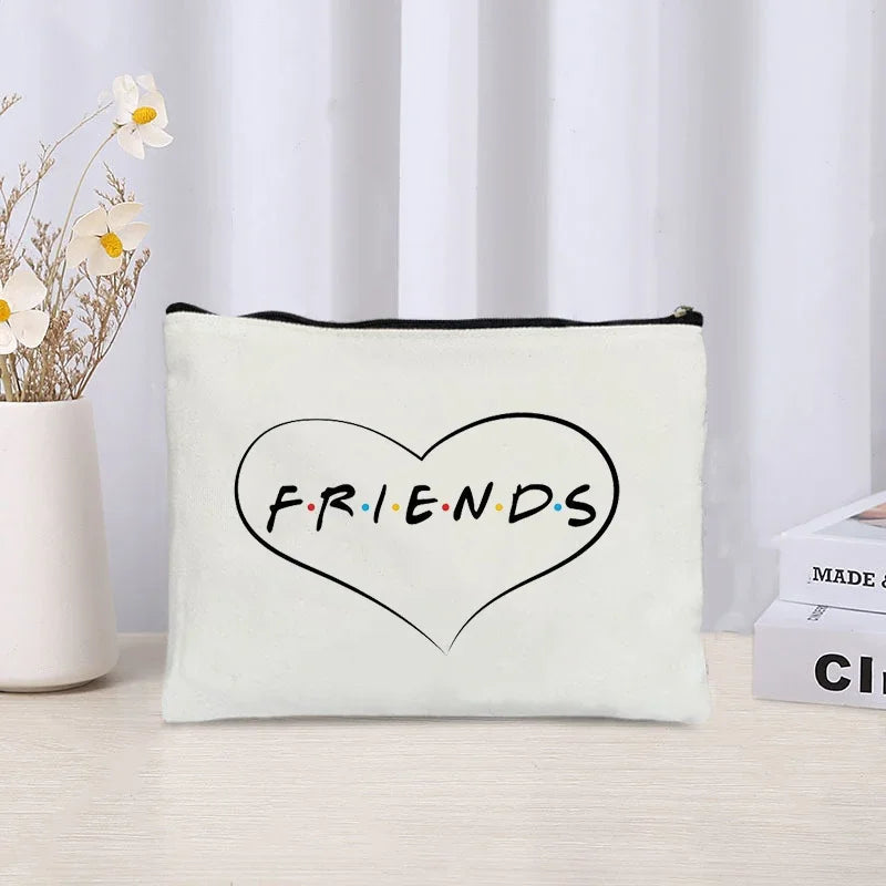 Friendship Commemorative Gift Makeup Bag - Eco Canvas Travel Organizer, Large Capacity Perfume Kit Storage Pouch