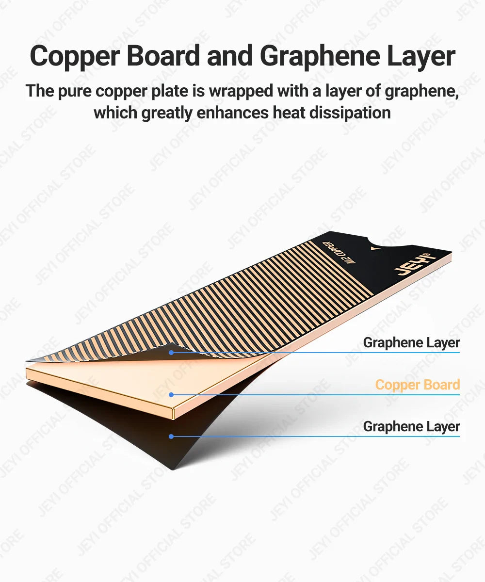 JEYI M.2 Copper SSD Heatsink with Graphene Layer - NVMe NGFF 2280 Drive Cooler for Laptop, PC & PS5