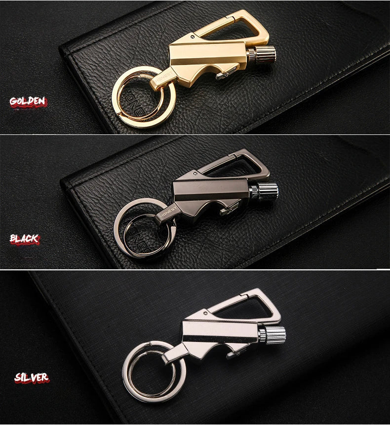 Outdoor Multifunctional Keychain Lighter — Portable Metal Kerosene Ignition Tool for Camping