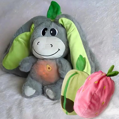 12.6-inch Luminous Breathing Plush Doll – Motion Light Baby Sleeping Toy Donkey Cartoon Soft Doll for Early Childhood